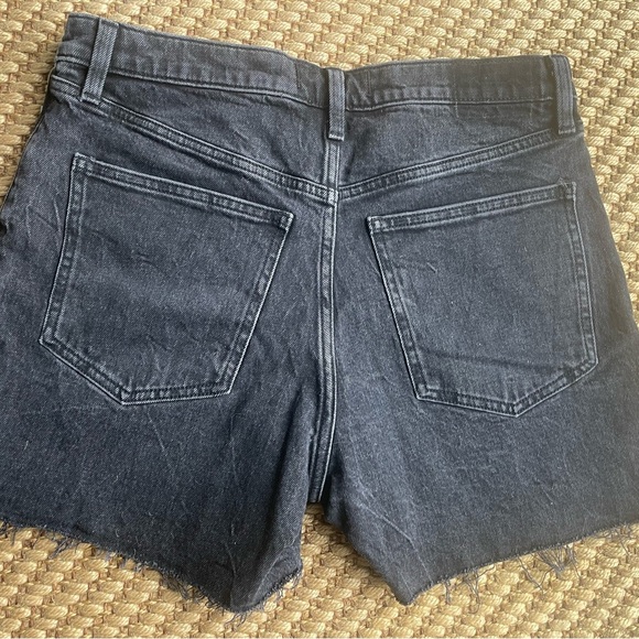 Abercrombie & Fitch Black High Rise 4" Button Fly Cut Off Jean Shorts size 10 - Picture 8 of 9